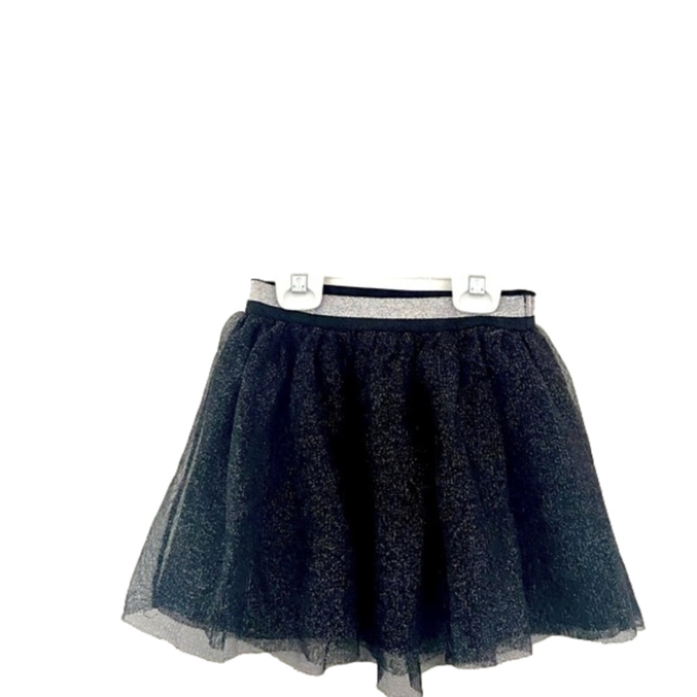 Cat & Jack Black Silver Sparkle Skirt XS 4/5